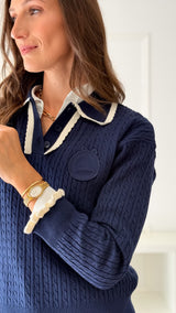 Polo de Malha Azul